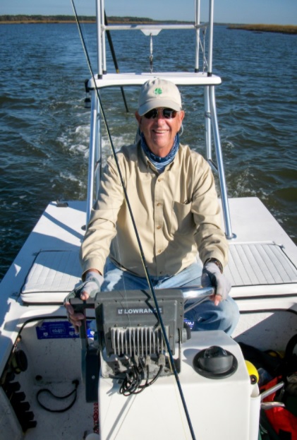 Eric Brown on his Mitzi flats boat